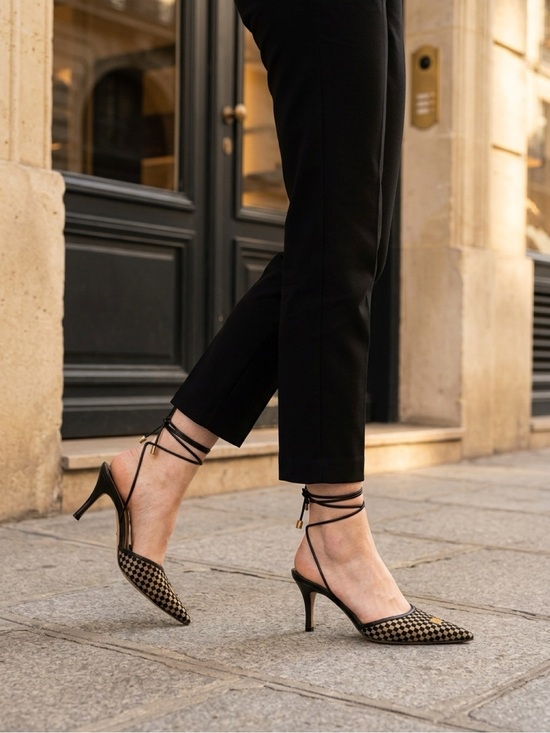 Louis Vuitton Shoes - Louis Vuitton Mesh Damier Kitten Heel Lace Up Pumps Black Sheer 6.5